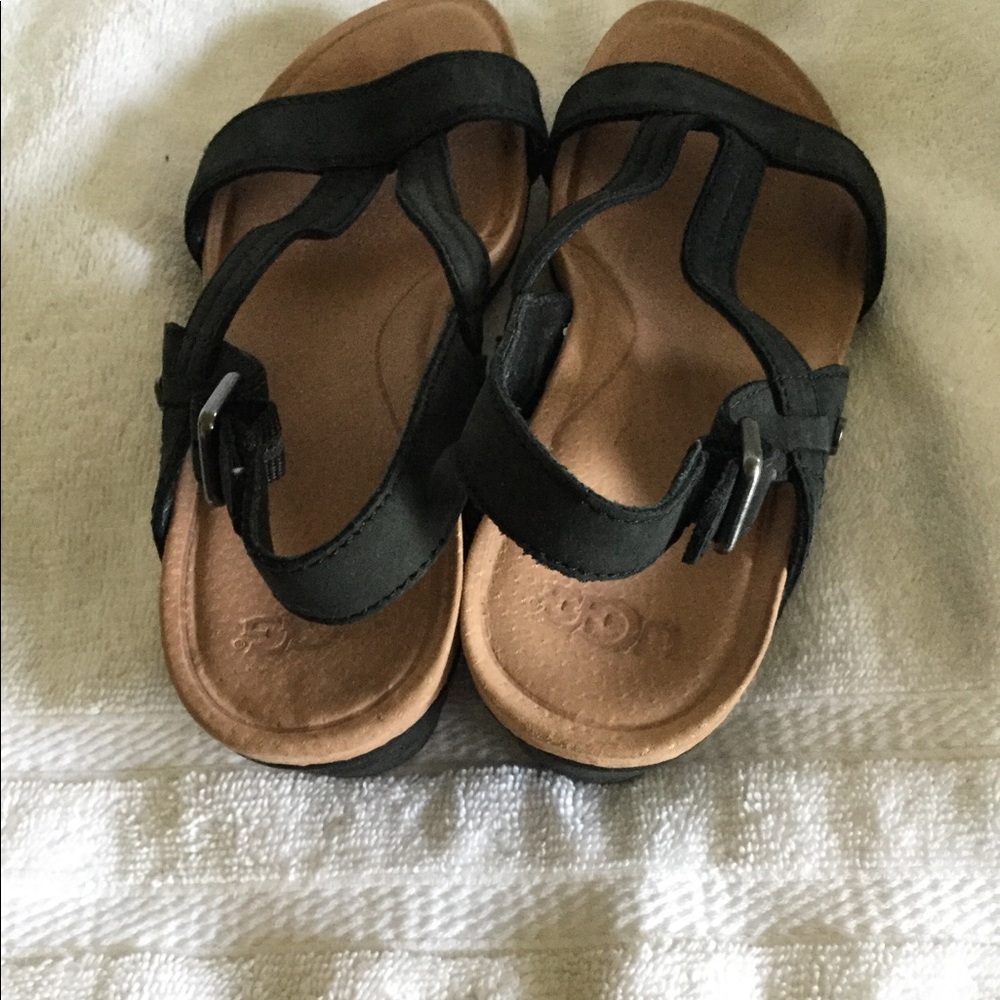 Ugg Melissa suede leather wedge sandals size 5.5 - Picture 4 of 10